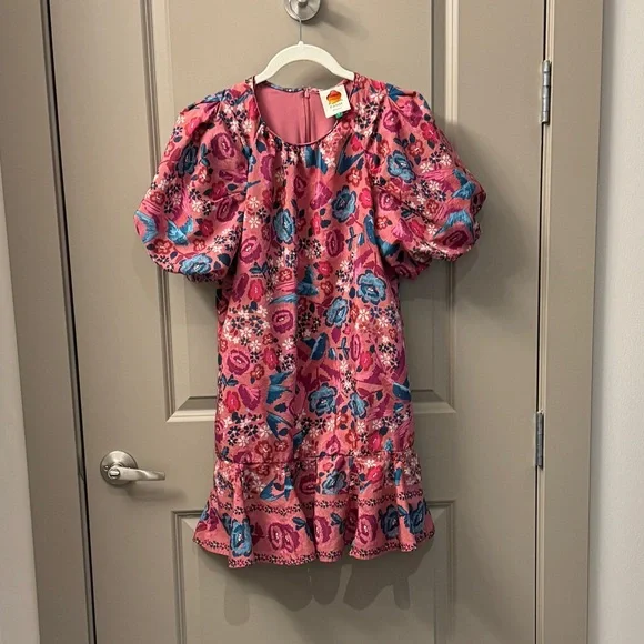 FARM Rio Blush Floral Birds Mini Dress - Picture 4 of 6